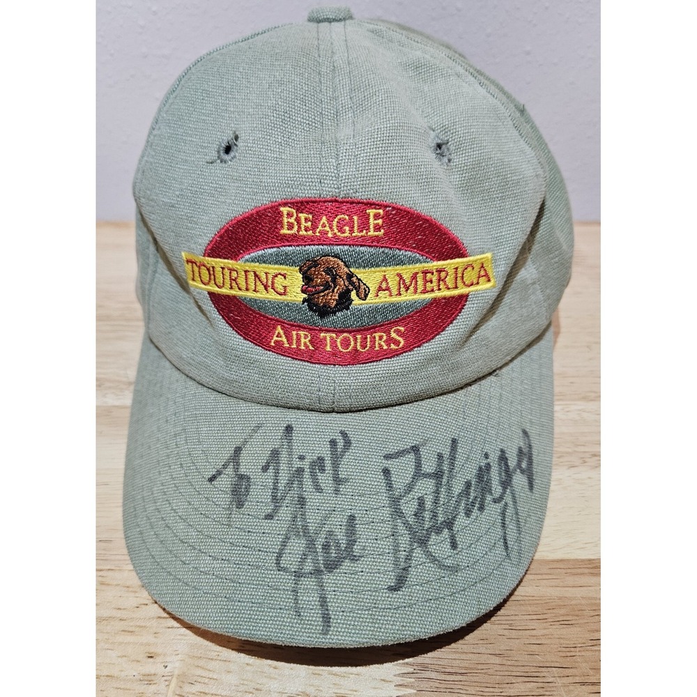 Yupoong Hat Mens OSFA Green Excellent Signed Joe Kittinger Beagle Air Tours Hat